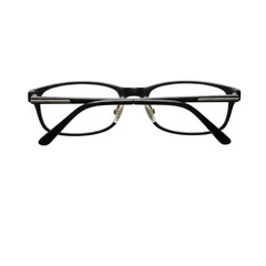 Black Metal Framed Eyeglasses With Clear Lenses Isolated On Transparent Background