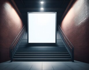 dark tunnel with blank screen