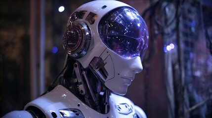 Explore futuristic humanoid robot technology and artificial intelligence in this detailed close up image