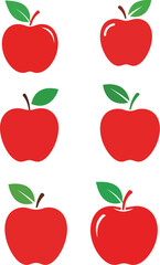 Red Apple Illustrations Six Simple Apple Icons for Design Projects