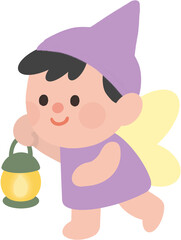 Cute Pastel Fairy Exploring with Lamp