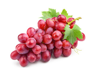 Red grape isolated on white.