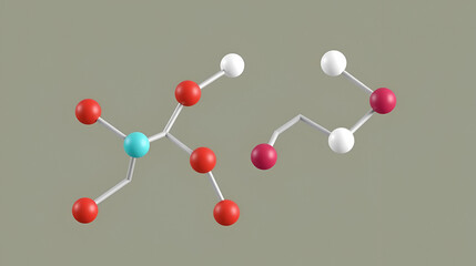 dinitrogen pentoxide molecule, molecular structure, binary nitrogen oxides, ball and stick 3d model, structural chemical formula with colored atoms