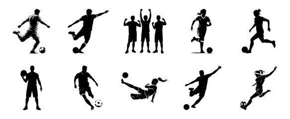 Soccer Players Kicking and Celebrating football male