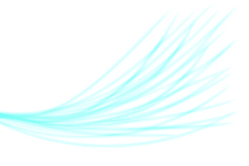 Blue air flow effect isolated on transparent background