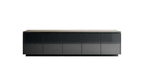 Gray cabinet with flat top