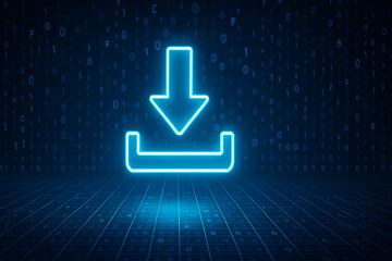 Download icon neon style download button download symbol download sign download graphic download illustration