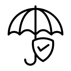Umbrella Insurance Vector Line Icon Design