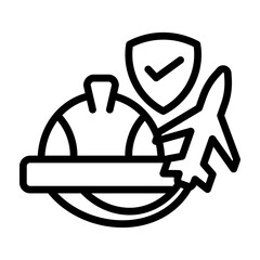 Overseas Worker Insurance Vector Line Icon Design
