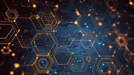 Abstract futuristic electronic circuit technology background with glowing digital connections, neon data flow lines, high tech motherboard pattern, and modern innovation concept in blue light