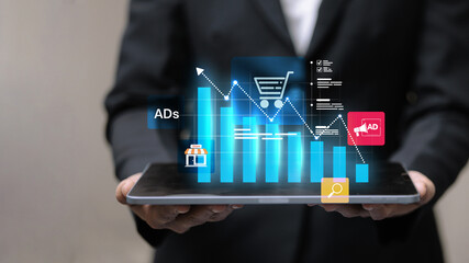Digital Advertising Analytics and E-commerce Marketing Concept