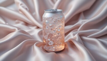 Transparent can on Silky Fabric