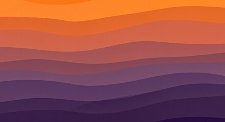 Fototapeta premium Abstract wavy layers of warm to cool colors, transitioning from orange to purple
