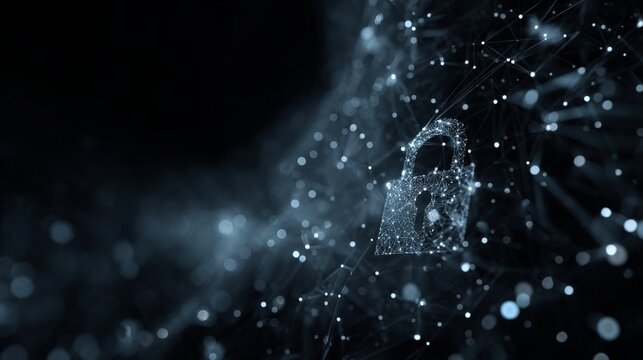 Cybersecurity concept with digital padlocks and futuristic network protection on a glowing blue circuit board representing secure information technology, data privacy, and advanced web services for bu