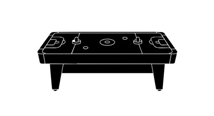 A black and white photo of a foosball table.