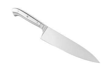 Fototapeta premium A silver knife is shown in a white background