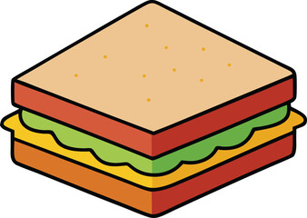 A Deliciously Illustrated Sandwich with Layers of Fresh Ingredients