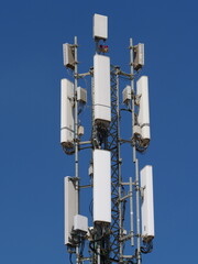 Mobile antenna for mobile communications and internet, broadband technology, 5g, LTE, blue sky