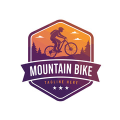 mountain bike design logo symbol vector