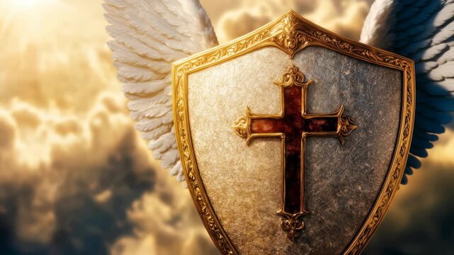 The Shield of Faith, armor of God, background footage.