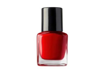 Red nail polish. isolated on transparent background.