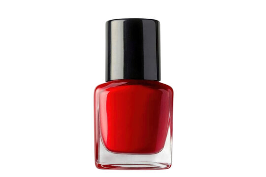 Red nail polish. isolated on transparent background.