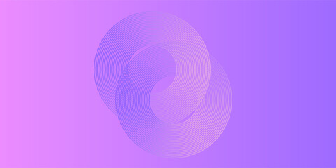 Abstract circle lines on pink and purple background. Geometric stripe line art design for poster, brochure, cover, website, header, web banner, presentation.