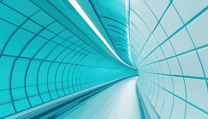 Futuristic Abstract Tunnel with Smooth Curves and Bright Blue Colors