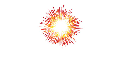 Vibrant Stylized Firework Burst with Radiant Orange and Red Rays.