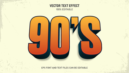 90s 3d retro text style editable text effect