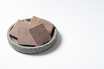 Traditional Indonesian Shrimp Paste Terasi on Mortal Stone