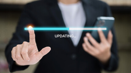 System Software Update Progress on Touchscreen Interface