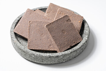 Traditional Indonesian Shrimp Paste Terasi on Mortal Stone