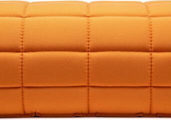 Quilted Orange Cushion with Precise Stitching and Soft Texture Detail