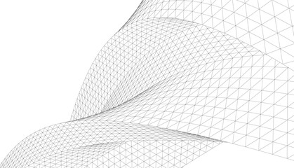 Naklejka premium Abstract linear architecture vector 3d background