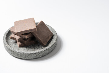 Traditional Indonesian Shrimp Paste Terasi on Mortal Stone