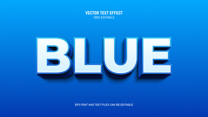 Blue 3d text style editable text effect