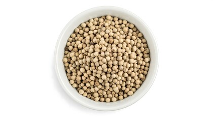 White peppercorns in bowl