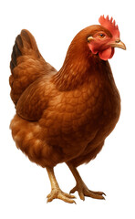 Fototapeta premium Brown chicken hen standing.