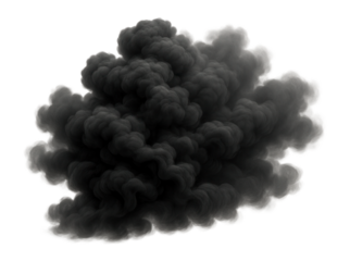 Black clouds resembling smoke or fog.