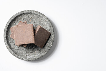 Traditional Indonesian Shrimp Paste Terasi on Mortal Stone