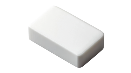 White eraser isolated on transparent background.