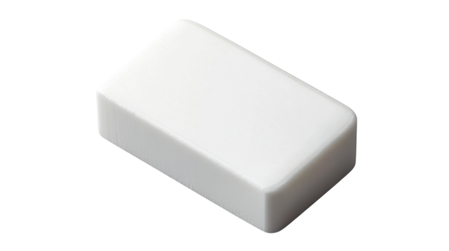 White eraser isolated on transparent background.