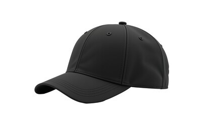 Black baseball cap isolated on transparent background