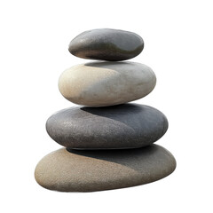 Stack of zen stones isolated on transparent background