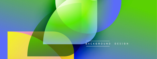 Obraz premium Abstract colorful shapes overlap. Gradient hues create dynamic visual effect. Modern design elements suggest creativity, innovation.