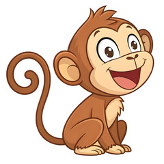 Fototapeta premium Adorable cartoon monkey with a big smile. monkey cartoon image.