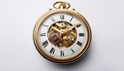 time unleashed a clockwork symphony on a white or clear surface white background