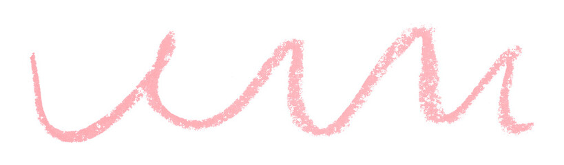 Pink colored pencil drawing isolated on transparent background