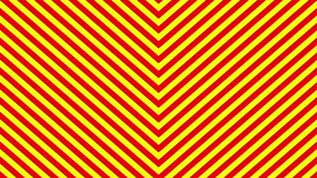 A high-energy motion graphics background displaying a continuous downward movement of interlocking red and yellow chevron stripes. This dynamic animation is suitable for sports-themed, intense, or hig